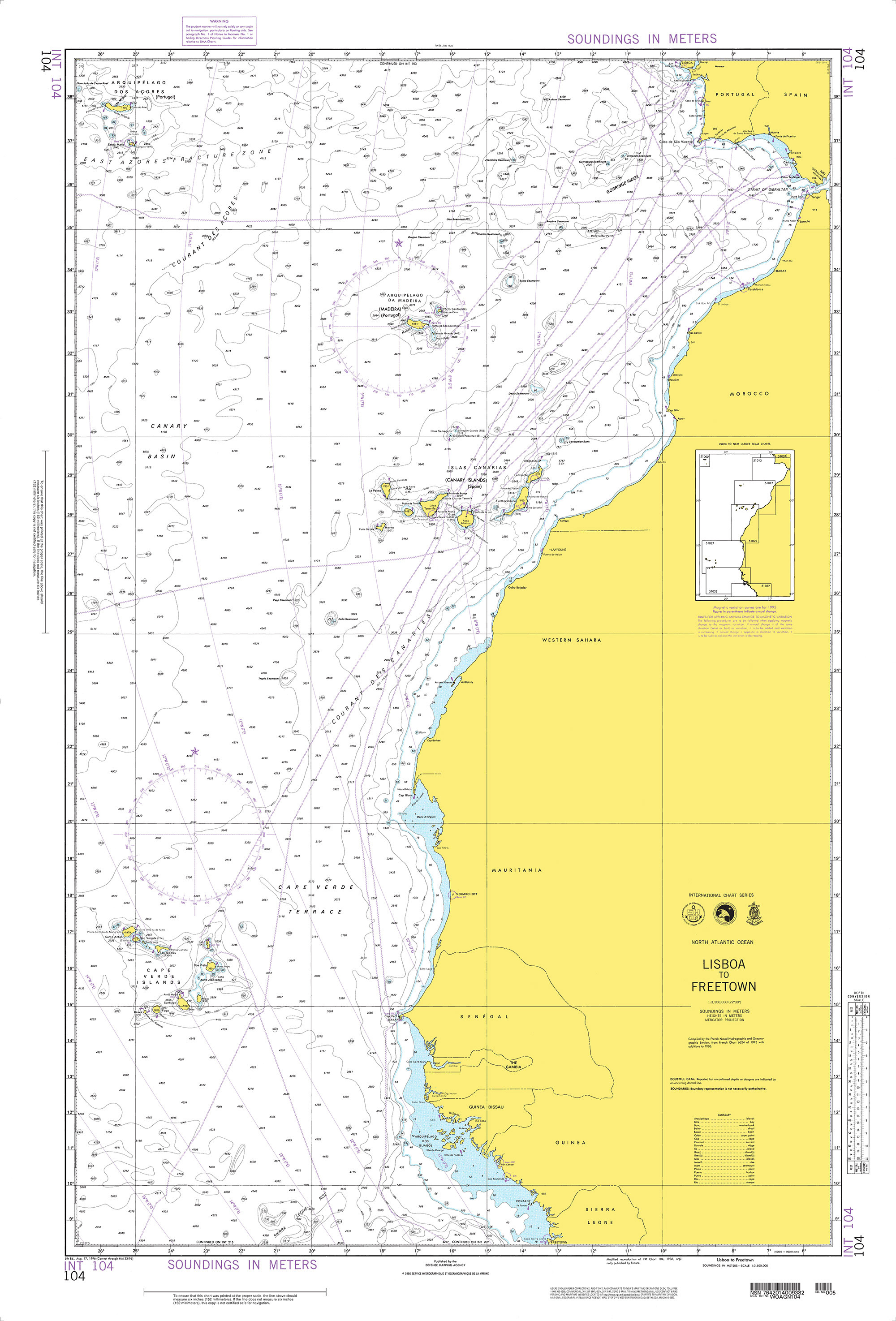 NGA Nautical Chart - 104 Lisboa to Freetown
