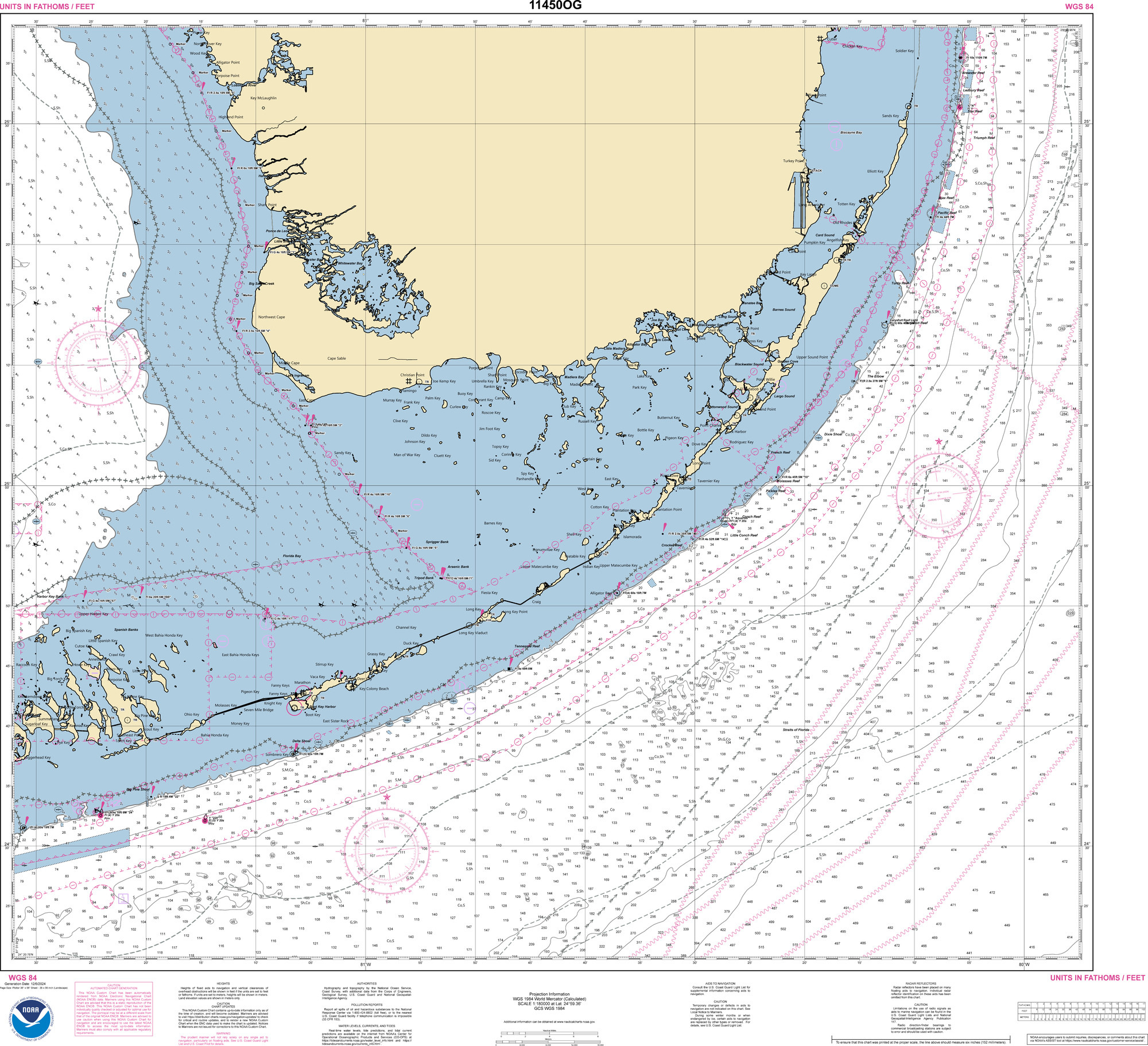 NOAA Nautical Chart - 11450OG Fowey Rocks to American Shoal