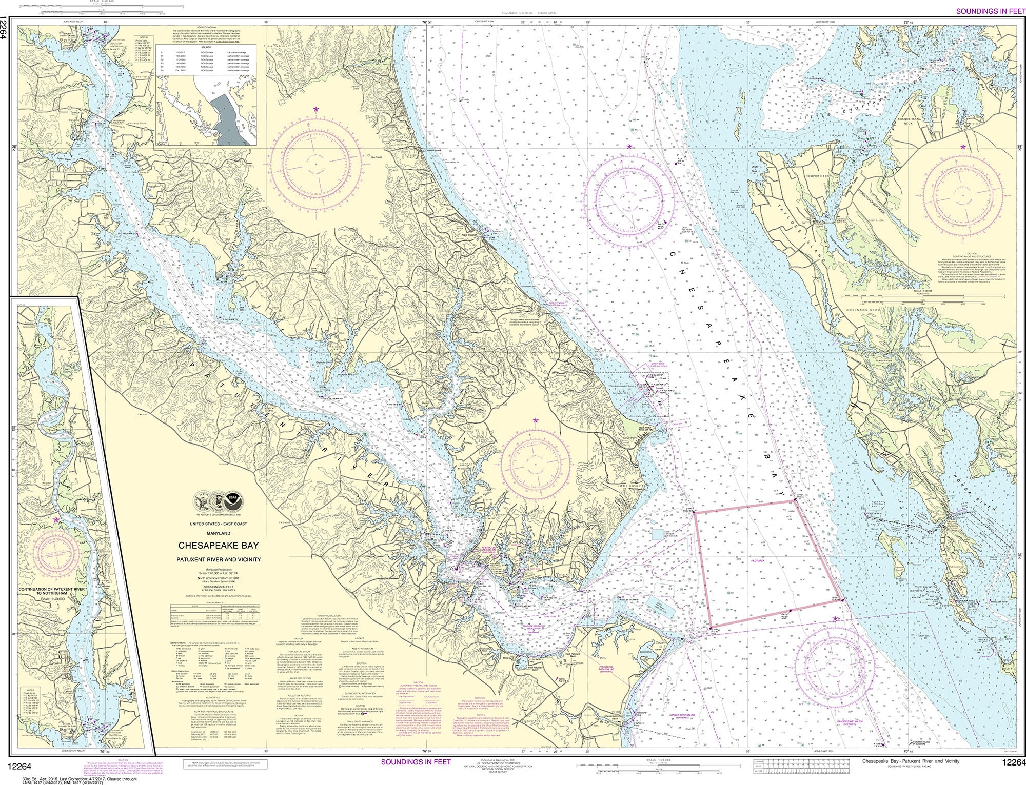 NOAA Nautical Chart - 12264 Chesapeake Bay Patuxent River and Vicinity