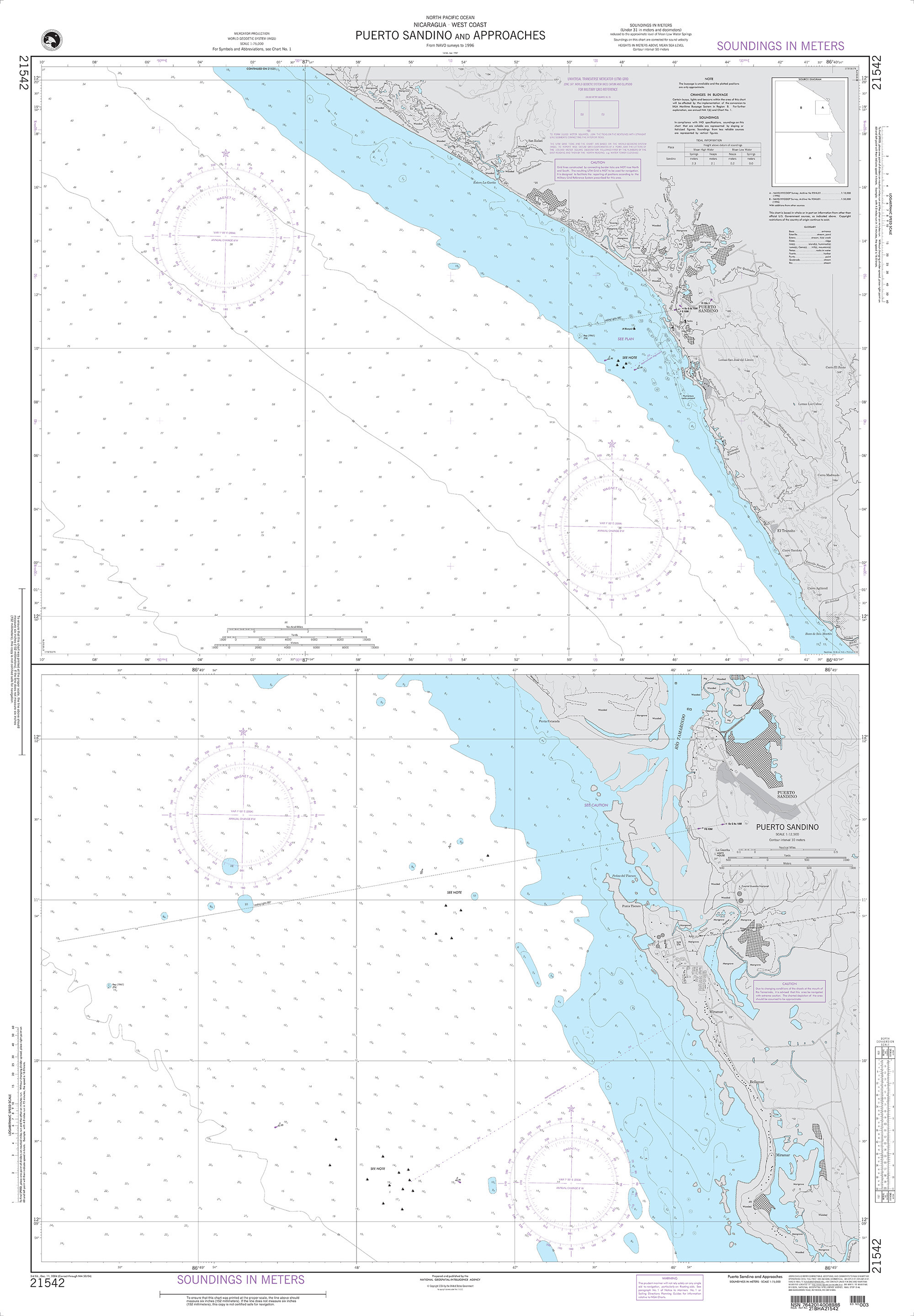 NGA Nautical Chart - 21542 Puerto Sandino and Approaches