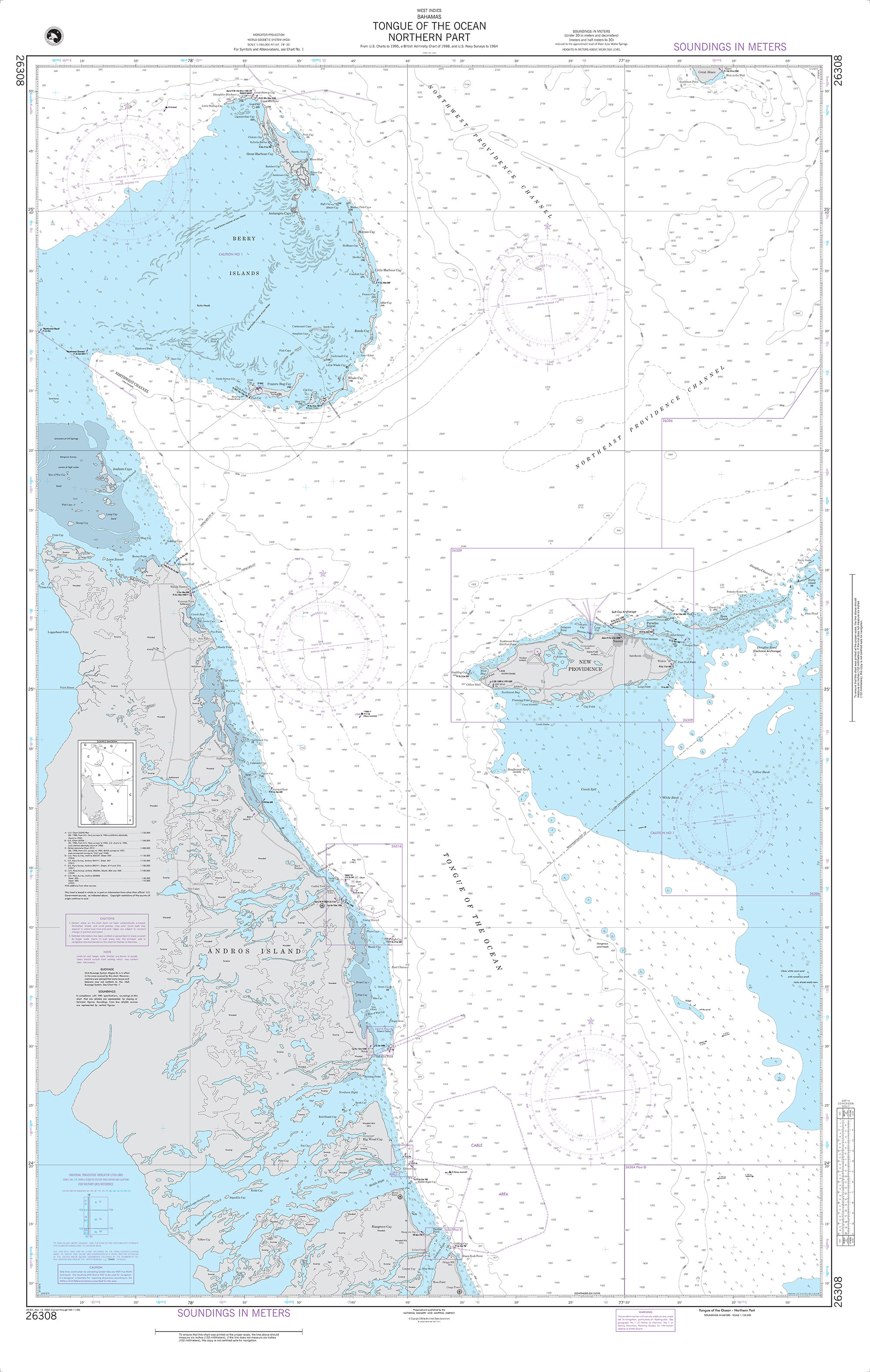 NGA Nautical Chart - 26308 Tongue of the Ocean-Northern Part