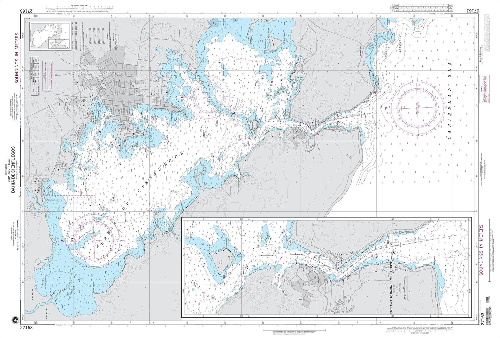 NGA Nautical Chart - 27163 Bahia de Cienfuegos