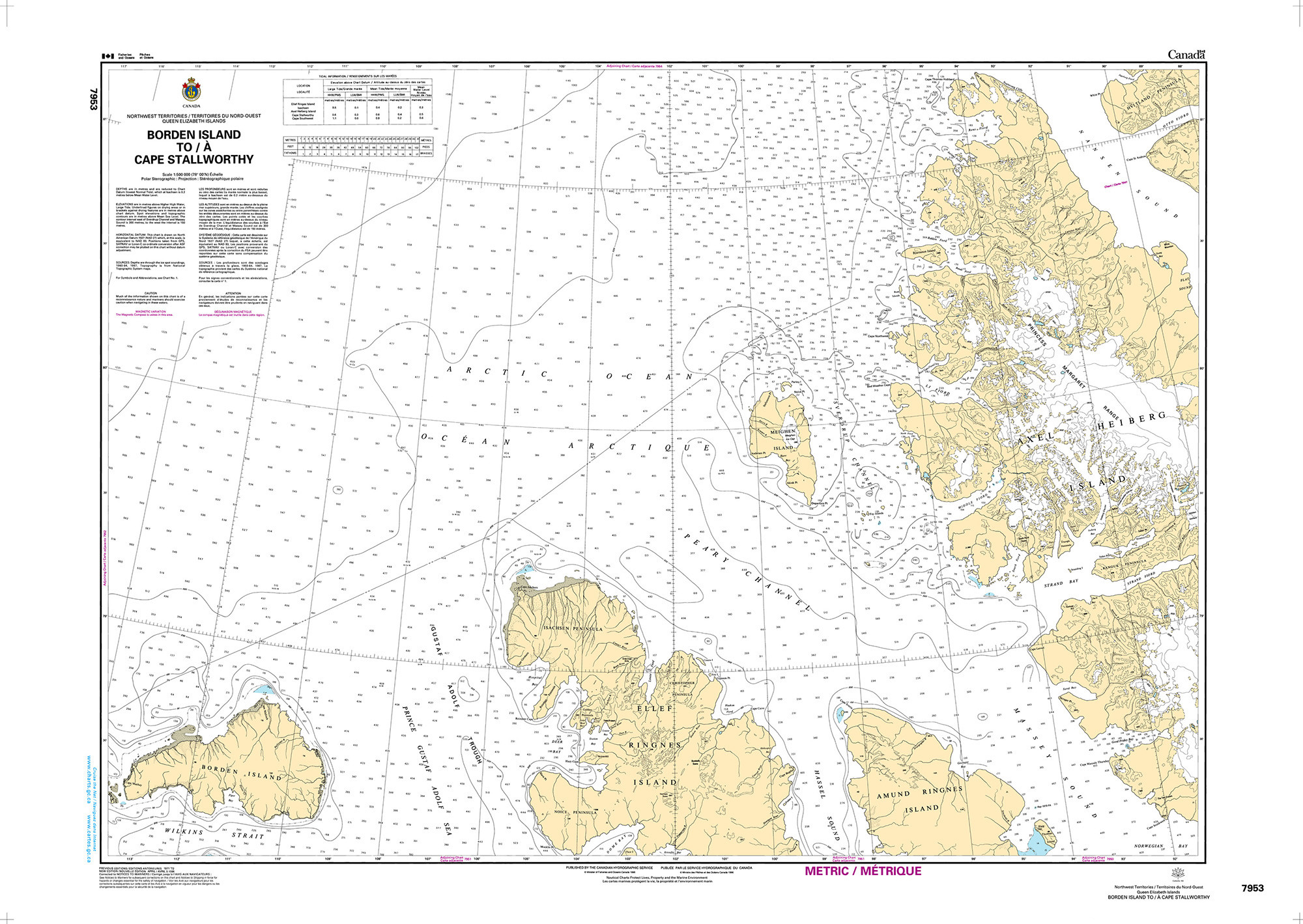 CHS Nautical Chart - CHS7953 Borden Island to/ a Cape Stallworthy
