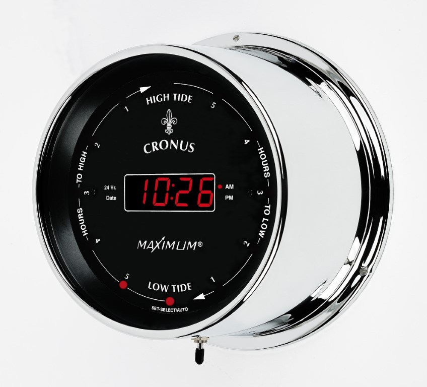 Chrome case, Black dial