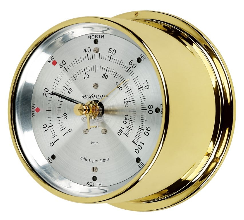 Brass case, Silver dial