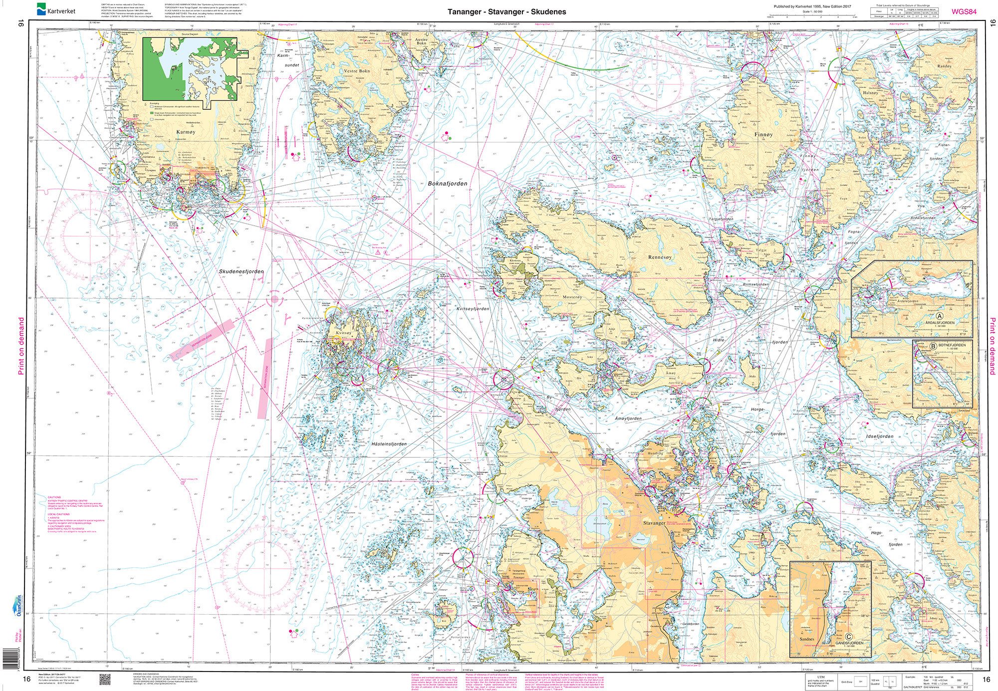 NHS Nautical Chart - NHS016 Tananger - Stavanger - Skudenes