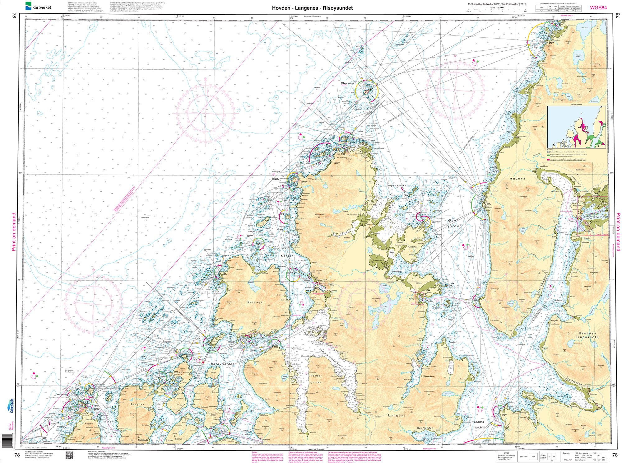 NHS Nautical Chart - NHS078 Hovden - Langenes - Risoysundet