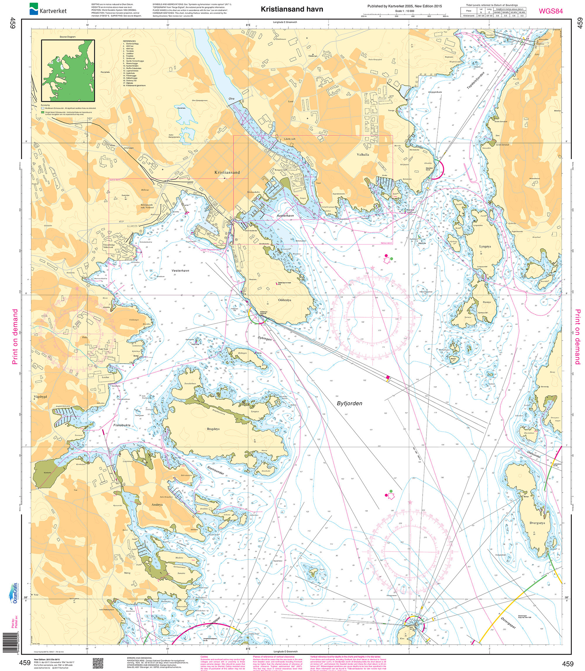NHS Nautical Chart - NHS459 Kristiansand havn