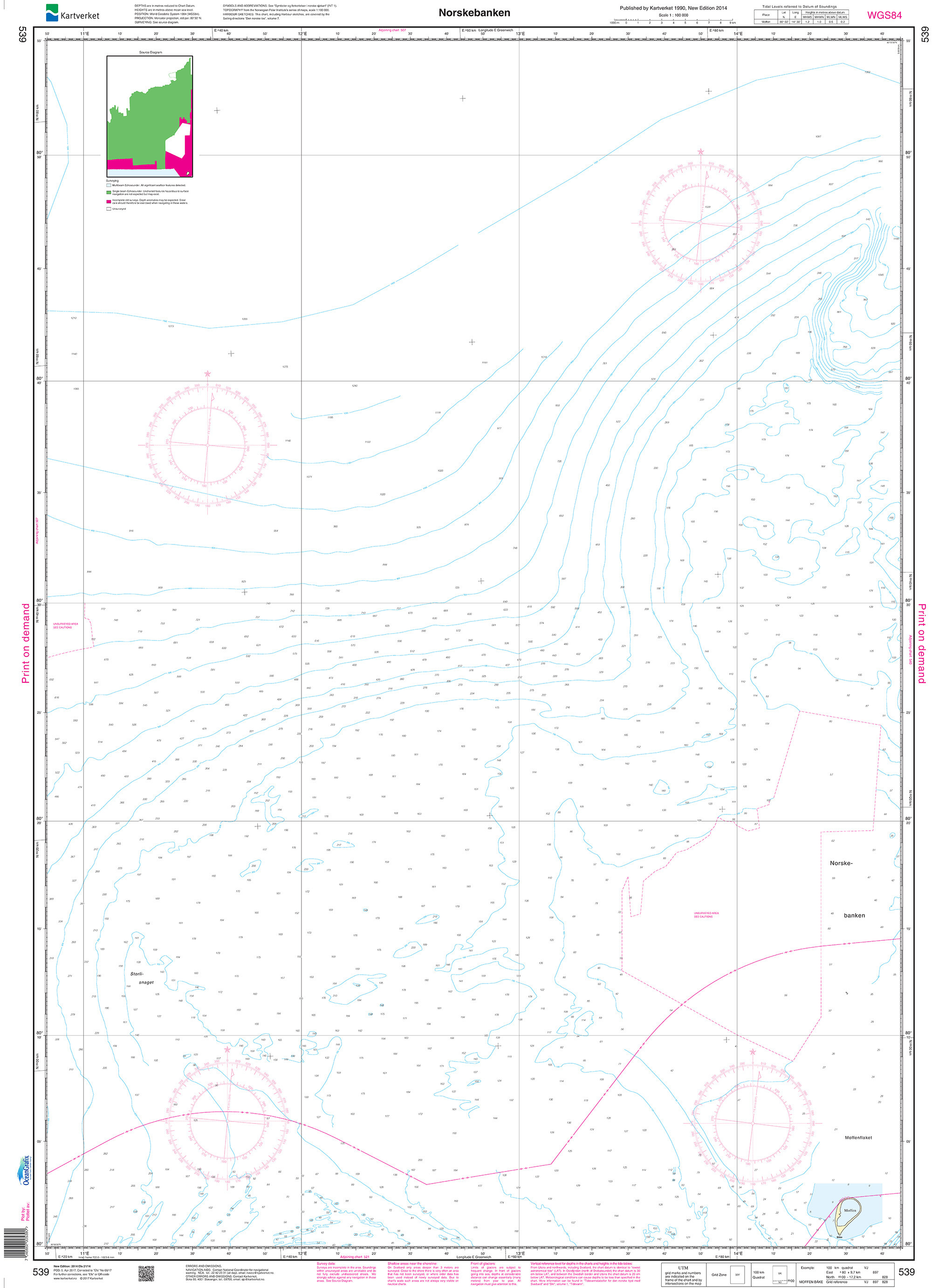 NHS Nautical Chart - NHS539 Norskebanken