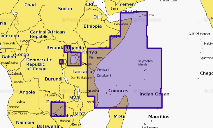 Navionics Platinum+ XL ROW - N Madagascar - Somalia