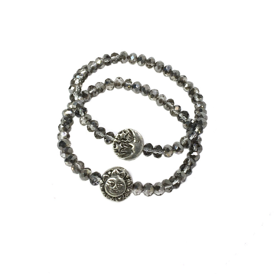 Sun Moon Stars Pewter - Crystal