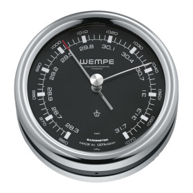 Wempe PILOT III - Black Face Stainless Steel Barometer